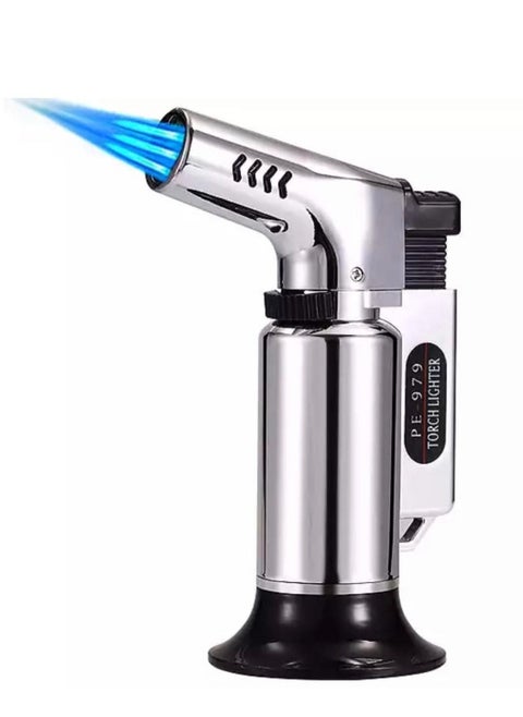 Refillable Butane Torch Lighters Gas Lighter Kitchen Cooking Torch Portable Windproof with Adjustable Flame for Cooking Baking BBQ