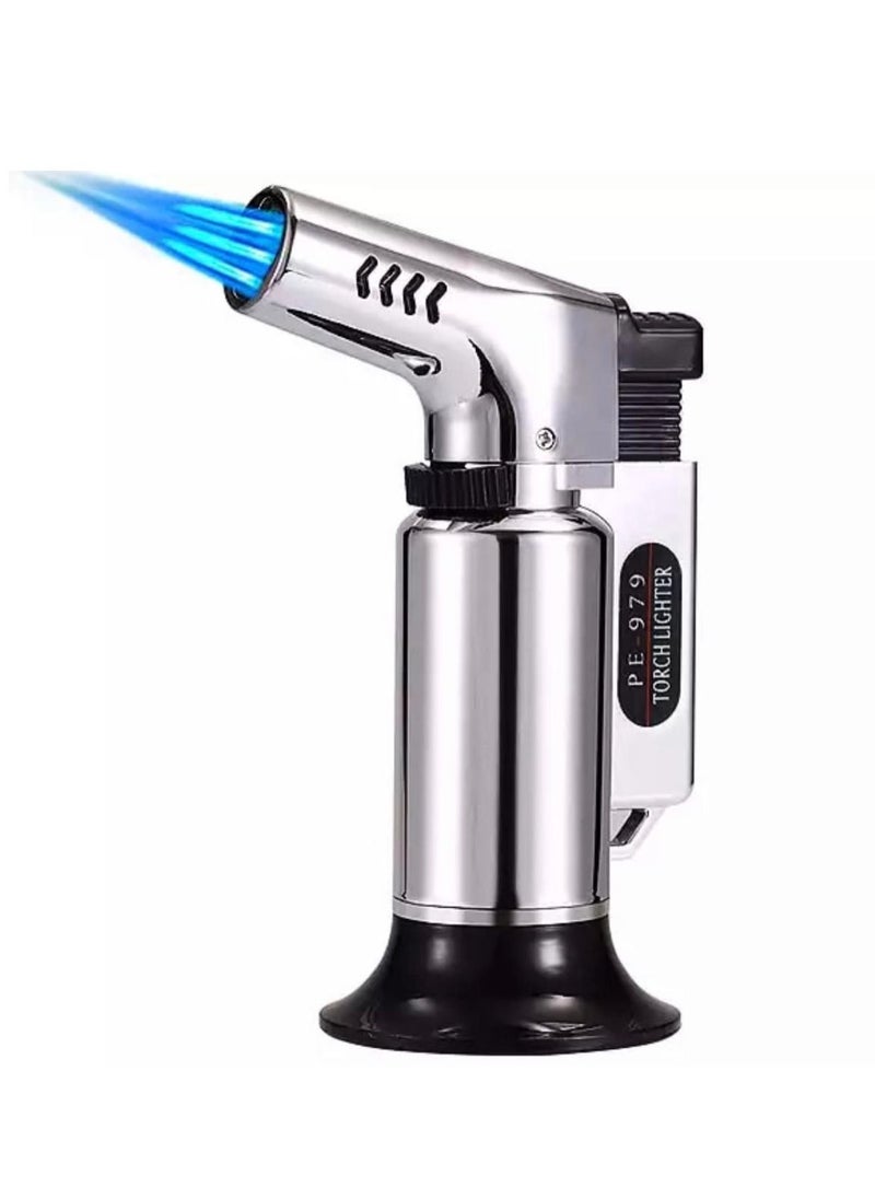 Refillable Butane Torch Lighters Gas Lighter Kitchen Cooking Torch Portable Windproof with Adjustable Flame for Cooking Baking BBQ