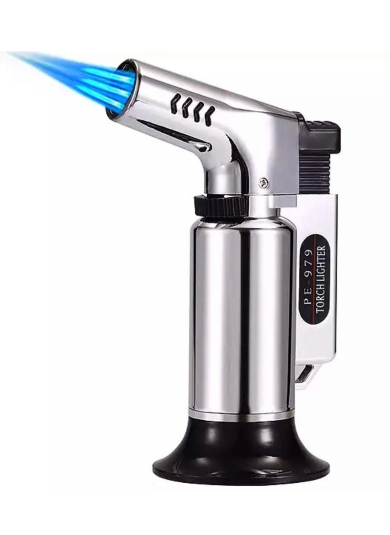 Refillable Butane Torch Lighters Gas Lighter Kitchen Cooking Torch Portable Windproof with Adjustable Flame for Cooking Baking BBQ