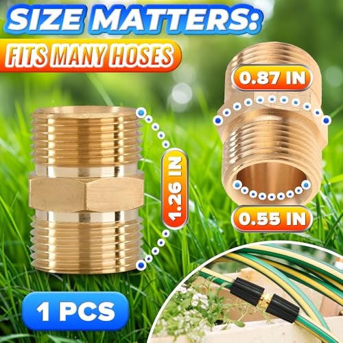 KETAR Male to Male Hose Adapter - M22 14mm Quick Connect, Pressure Washer Hose Coupler, 4500 PSI High-Pressure, Durable Brass Construction, Leak-Proof Design, Easy to Install for Home & Commercial Use - Image 2