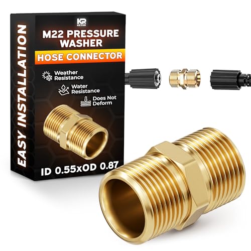 KETAR Male to Male Hose Adapter - M22 14mm Quick Connect, Pressure Washer Hose Coupler, 4500 PSI High-Pressure, Durable Brass Construction, Leak-Proof Design, Easy to Install for Home & Commercial Use - Image 1