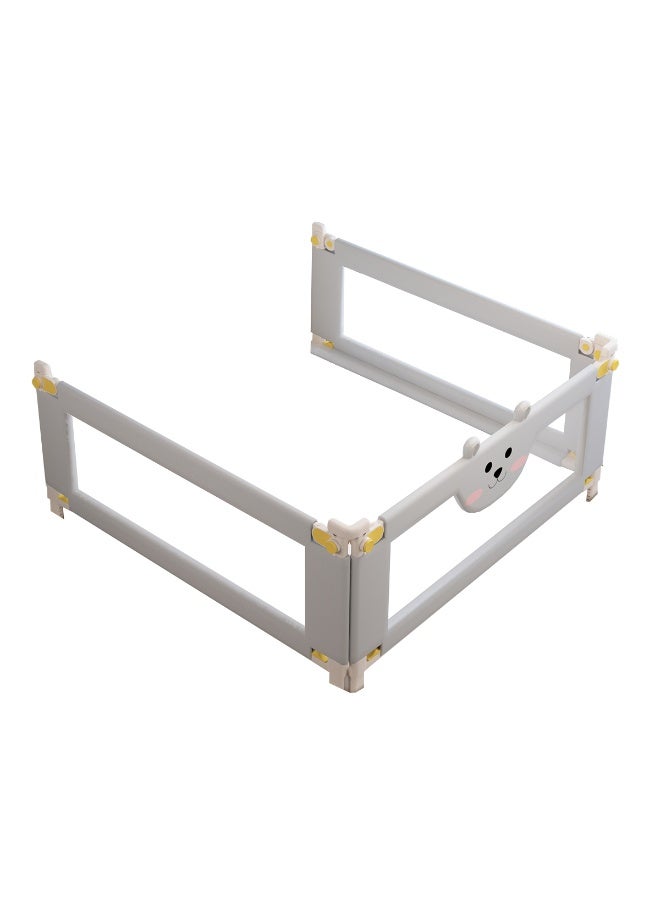 ميشيدا 3 قطع حواجز جانبية لسرير كوين، سياج سرير أطفال بدون حفر للأطفال الصغار مع قابلية تعديل الارتفاع، حواجب جانبية أمان سميكة للأطفال / سياج سرير للأطفال، بتصميم الدب الرمادي - Image 1