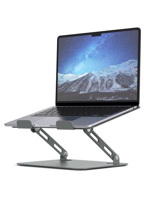 SOUNDANCE Laptop Stand for Desk with Stable Heavy Base Adjustable Height MultiAngle Ergonomic Metal Riser Holder Foldable Mount Elevator Compatible with 10 to 156 Inches PC Computer Grey