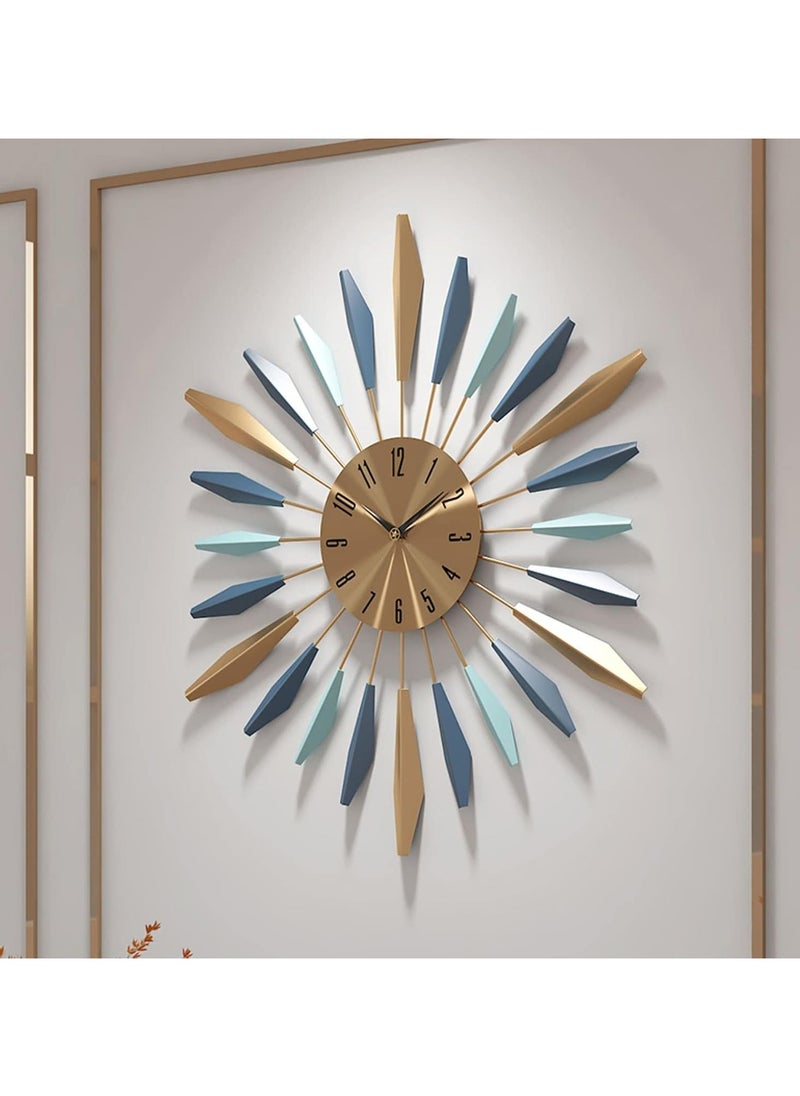 VARSTHREE - Large Wall Clock - Mid Century Metal Decorative Silent Non-Ticking Clock, 22 Inch, for Living Room, Bedroom, Office - Image 1