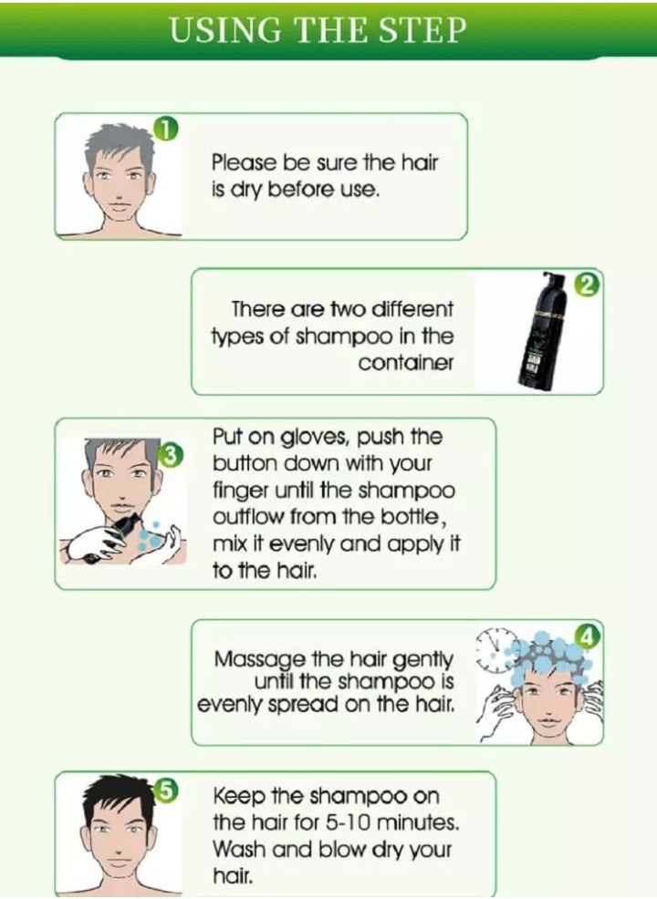 Dexe 420ml Argan Speedy Hair Color Shampoo 100% Grey and White Hair Coverage Long Lasting Deeply Nourishing and Anti Hair Fall Hair Color Shampoo Argan Hair Dry Color Shampoo Black  - Image 5