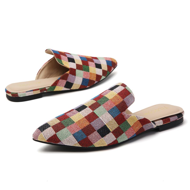 Tilocow Mules for Women Flats Pointed Toe Slip On Backless Loafers Flat Mule Business Casual Shoes Slides - Image 4
