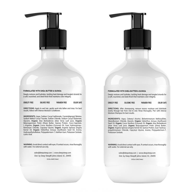 Deep Steep Intense Moisture Shampoo & Conditioner, 17 oz â€“ Hydrating Shampoo with Aloe, Shea Butter, Coconut Oil, Argan Oil & Quinoa Protein â€“ Sulfate-Free, Vegan, Clean Beauty Hair Care - Image 2