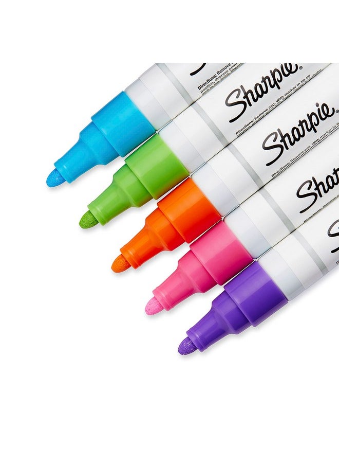 Sharpie Sharpie Oil-Based Paint Markers, Medium Point, Bright Colors, 5 Count - Great for Rock Painting  - Image 3