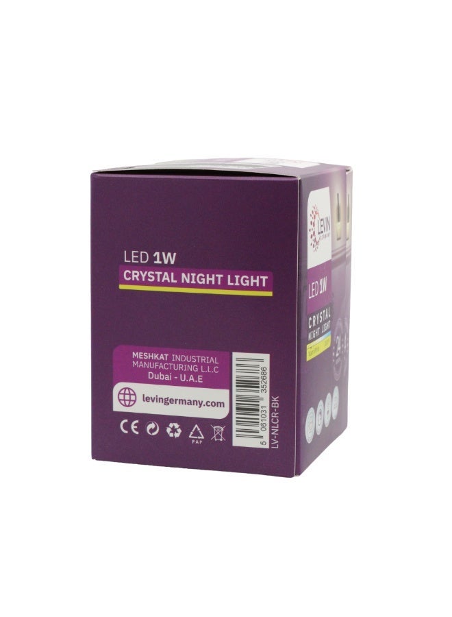 Levin Germany EVIN Germany LED Crystal Night Light 1W Warm White 3000K with Sliding Dimmer & Light Sensor UK Plug - Image 4
