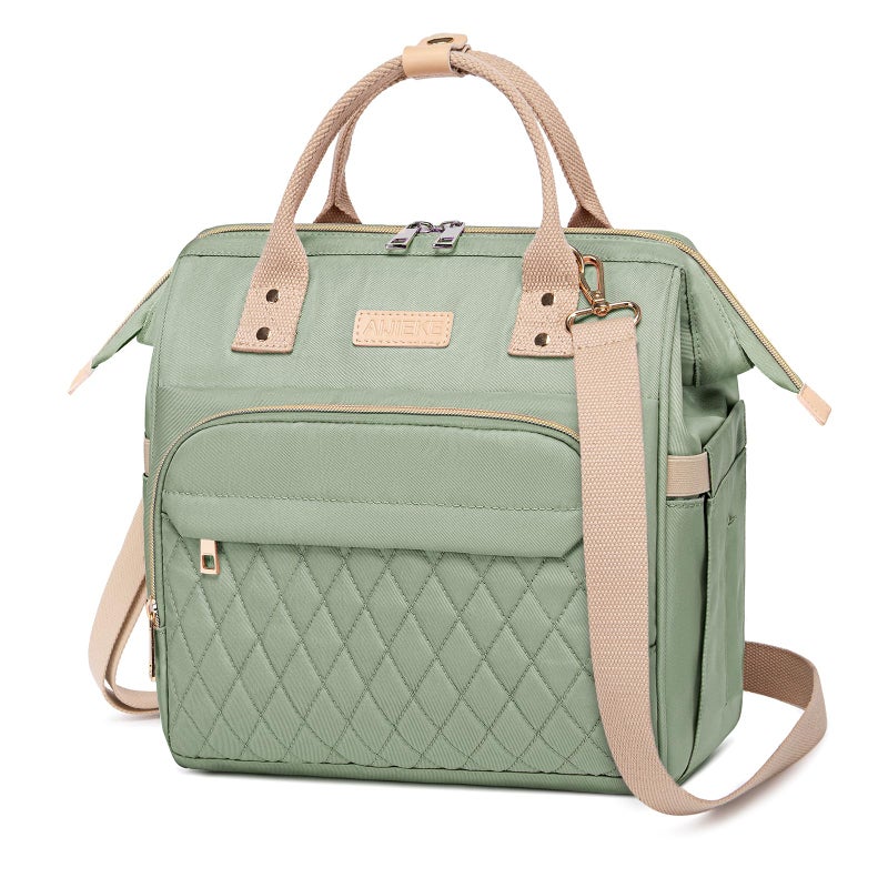 AIJIEKE AIJIEKE Lunch Bag for Women Large Lunch Box for Work Insulated Lunch Bag Adult Leak Proof Lunch Tote Cooler Bag with Side Pockets  Adjustable Strap Lunch Purse for Picnic Beach Green 