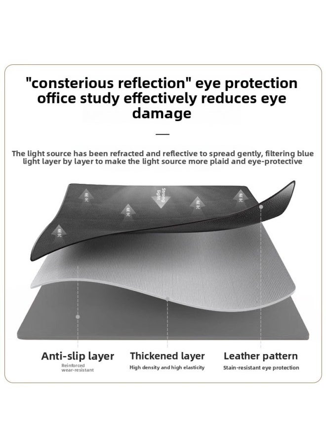 Mouse Pad Oversized Dirty-Resistant Office Waterproof Eye Protection Advanced Computer Pad Desk Pad PU Leather Solid Color Pattern Logo-Color:23*23cm Small Size-Pattern:Ashes (front Waterproof And Easy To Clean)