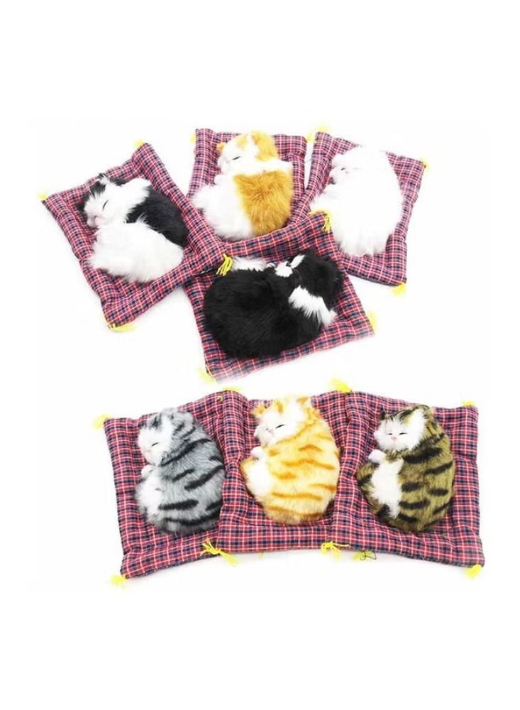 Dreamzon Lovely Simulation Padded Sleeping Plush Cat With Sound 14x16cm - Image 1