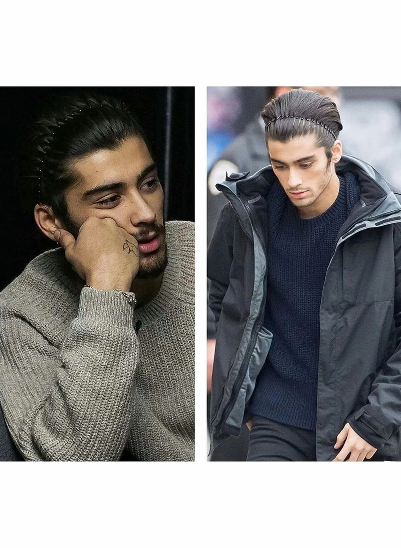 إكسفور 8 PCS Hair Hoop Wave-shaped Headband Multi-style Spring Wave Metal Headband Wavy Comb Hair Band Flexible Headband Accessory Accessories for Men and Women in Black - Image 2