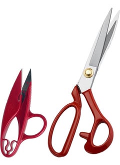 Fdm Star 10 Inch 25 cm Red Handle Professional Stainless Steel Tailor Scissors  - Image 1