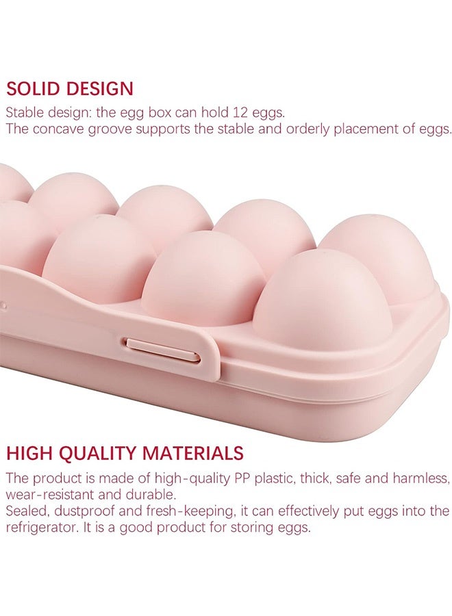 Quantum 2 PCS Egg Holder for Fridge, 12 Grid Egg Storage Box with Lid, Plastic Fridge Organizer Storage Container for Kitchen Storage and Organization - Image 4