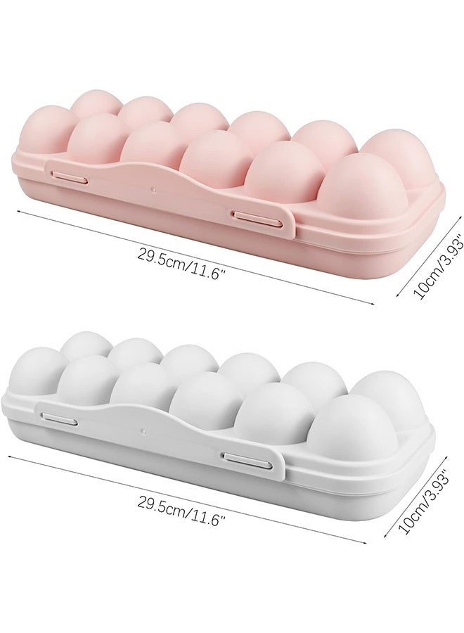 Quantum 2 PCS Egg Holder for Fridge, 12 Grid Egg Storage Box with Lid, Plastic Fridge Organizer Storage Container for Kitchen Storage and Organization - Image 2