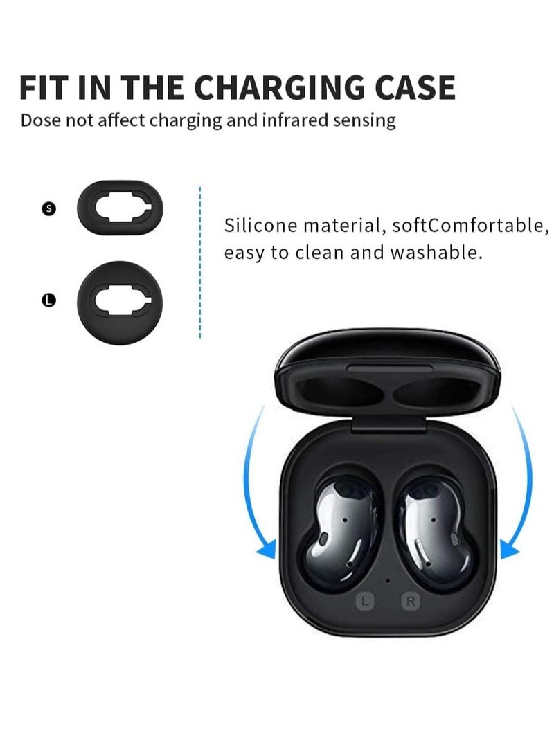 Ear Tips for Galaxy Buds Live [8 Pairs] Silicone Covers Eartips Accessories Compatible with Samsung Galaxy Bud Live Anti-Slip Ear Tip Cover Wing - Image 1