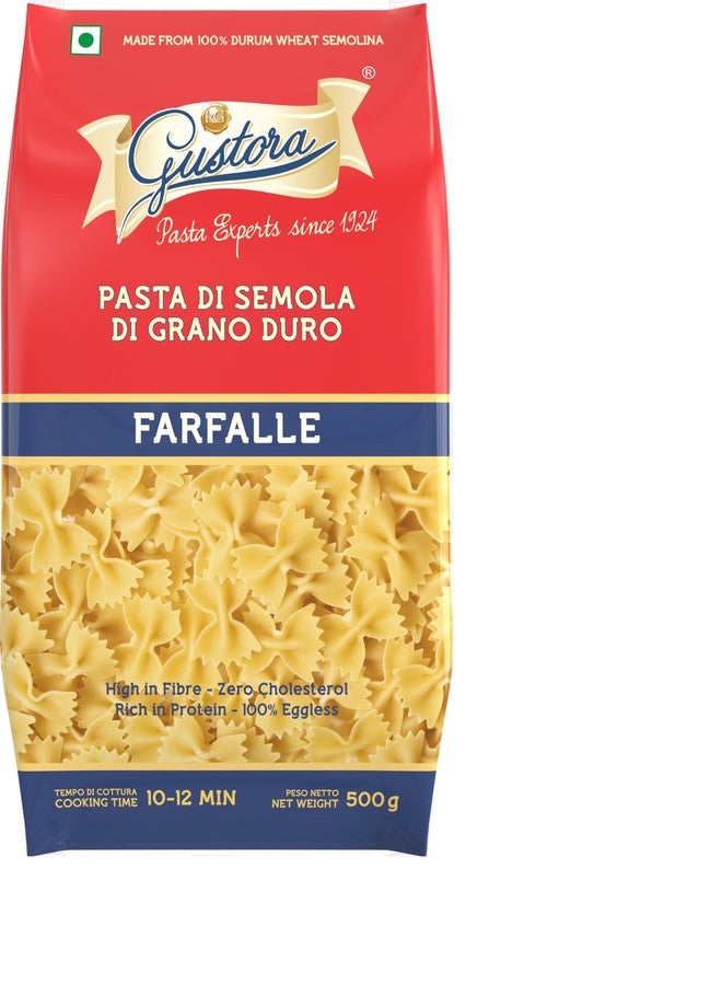 Gustora Healthy Farfalle & Fusilli Tricolore Pasta Combo Made Of Durum Wheat Semolina I Rich In Protein & Fibre I Zero Cholesterol I Vegetarian I No Trans - Fat I Cooking Time 10 Min - (500 Gm X 2) - Image 2