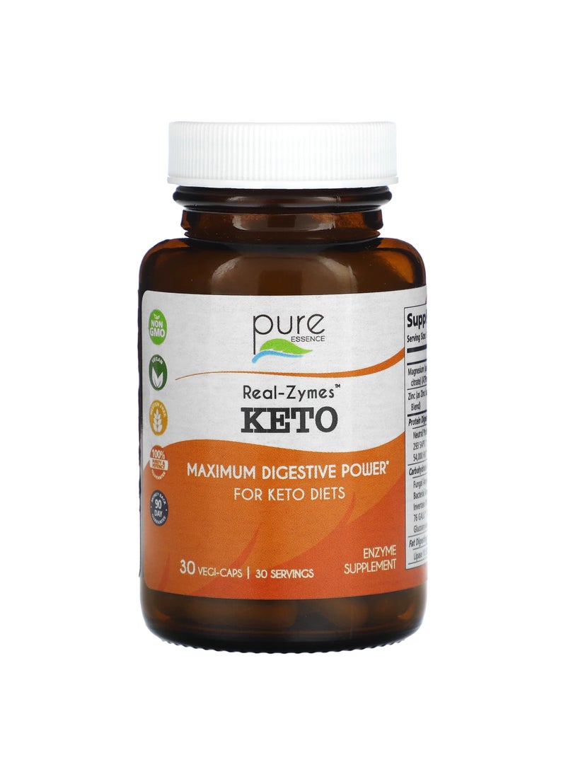 Real-Zymes, Keto, 30 Vegi-Caps
