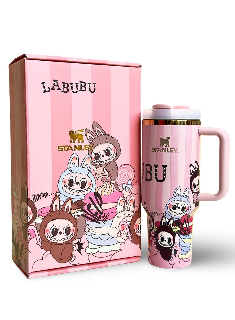 Stanley Labubu new H2.0 Flow State 40oz Tumbler Stainless Steel Vacuum Insulated Quencher  Presented in Elegant Gift Ready Packaging - Image 1