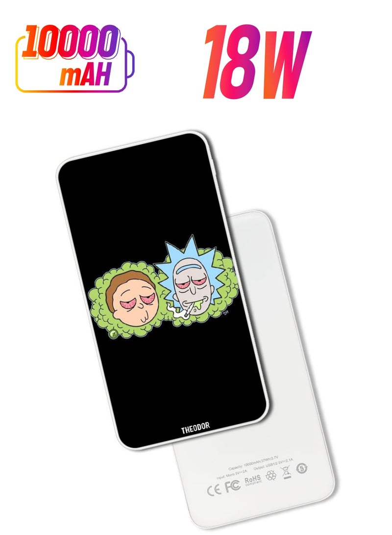 Theodor 10,000 mAh Super Fast Charging Ultra Compact Power Bank with Quick Charge & Power Delivery, Portable Charger For iPhone and Android Rick Red Eyes - Image 1