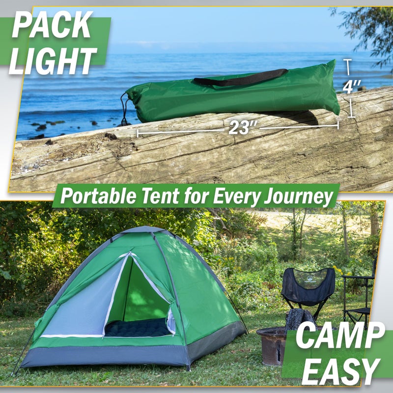 Wakeman 2 Person Camping Tent with Rain Fly and Carrying Bag â€“ Lightweight Outdoor Pop Up Tents for Camping Essentials, Music Festivals, Backpacking, Hiking, or Beach Shelter by Wakeman Outdoors - Image 5