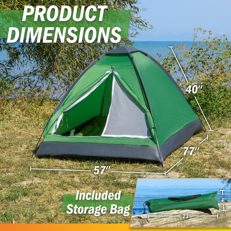 Wakeman 2 Person Camping Tent with Rain Fly and Carrying Bag â€“ Lightweight Outdoor Pop Up Tents for Camping Essentials, Music Festivals, Backpacking, Hiking, or Beach Shelter by Wakeman Outdoors - Image 2