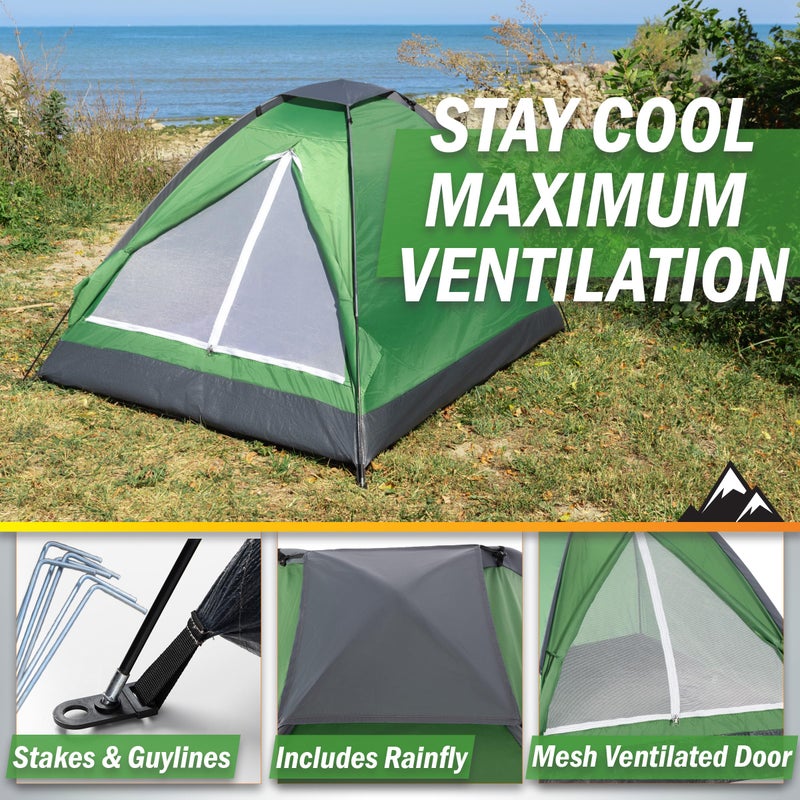 Wakeman 2 Person Camping Tent with Rain Fly and Carrying Bag â€“ Lightweight Outdoor Pop Up Tents for Camping Essentials, Music Festivals, Backpacking, Hiking, or Beach Shelter by Wakeman Outdoors - Image 4