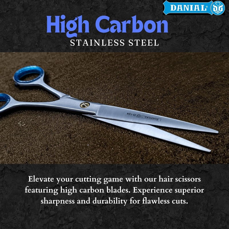 DANIAL 6.5" Professional Stainless Steel Hair Cutting Scissors Craft Your Signature Style with Precision - Ideal for Men's Women Barbering, Beard, Mustache Trimming, and Grooming Perfection - Image 3