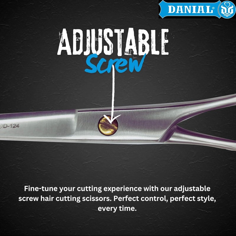 DANIAL 6.5" Professional Stainless Steel Hair Cutting Scissors Craft Your Signature Style with Precision - Ideal for Men's Women Barbering, Beard, Mustache Trimming, and Grooming Perfection - Image 4