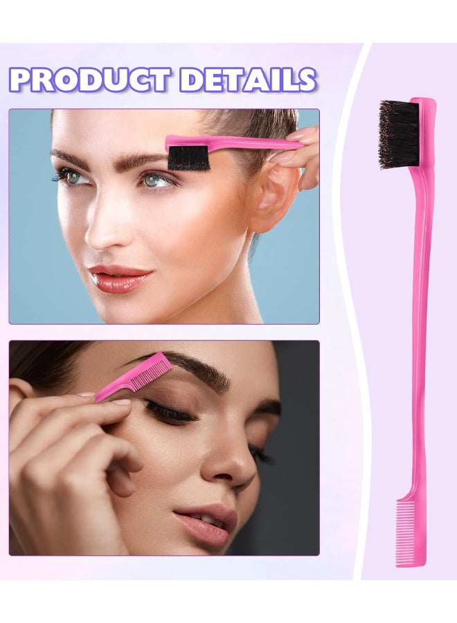8 PCS Slick Back Hair, Brush Teasing Edge Bristle Brush Parting Rat Tail Comb Hairclips Styling Hair Accessories Set, For Women Slicking Ponytail Control And Smoothing Flyaways - Image 5
