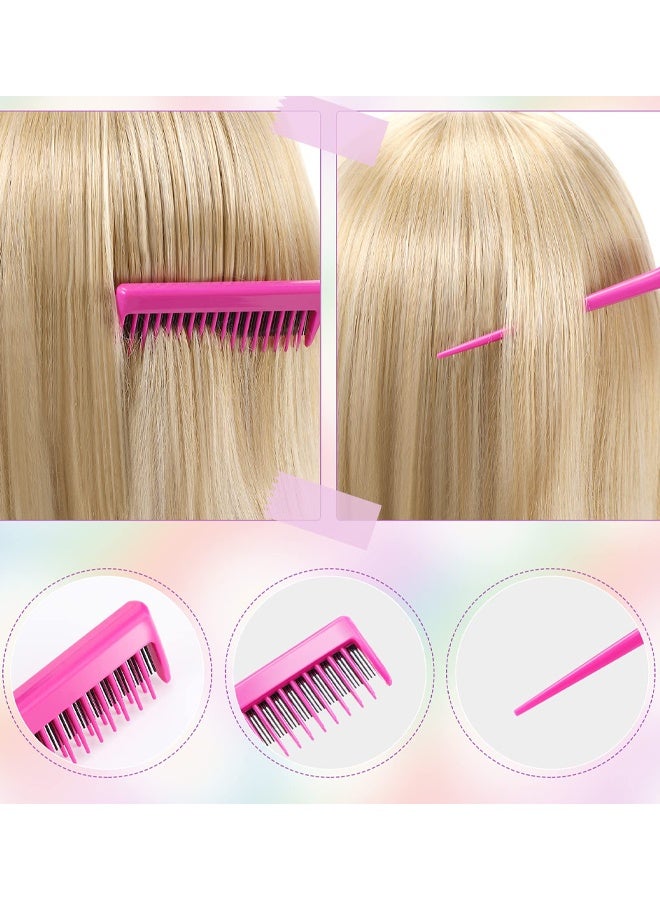 8 PCS Slick Back Hair, Brush Teasing Edge Bristle Brush Parting Rat Tail Comb Hairclips Styling Hair Accessories Set, For Women Slicking Ponytail Control And Smoothing Flyaways - Image 4
