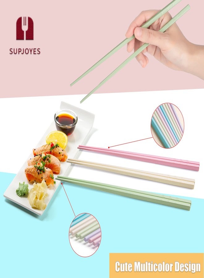 SUPJOYES Reusable Chopsticks, 5 Pairs Fiberglass Chopsticks, Multicolors Dishwasher Safe Chop Sticks, 9 1/2 Inch - Image 5
