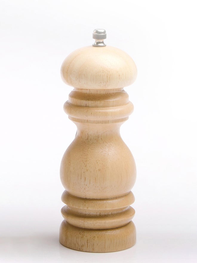 Billi Pepper Grinder Rubber Wood, Beige 6inches