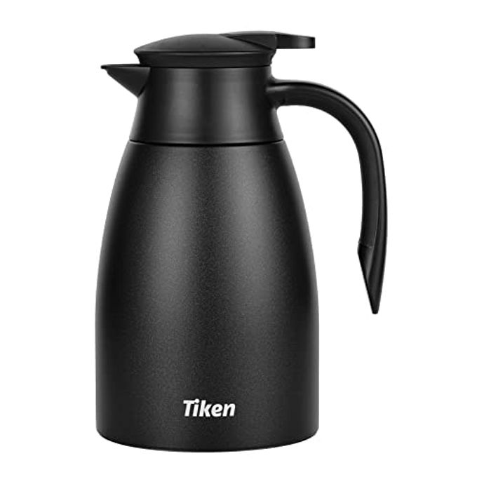Tiken 51 Oz Thermal Coffee Carafe, Stainless Steel Insulated Vacuum Coffee Carafes For Keeping Hot, 1.5 Liter Beverage Dispenser (Starry Black)