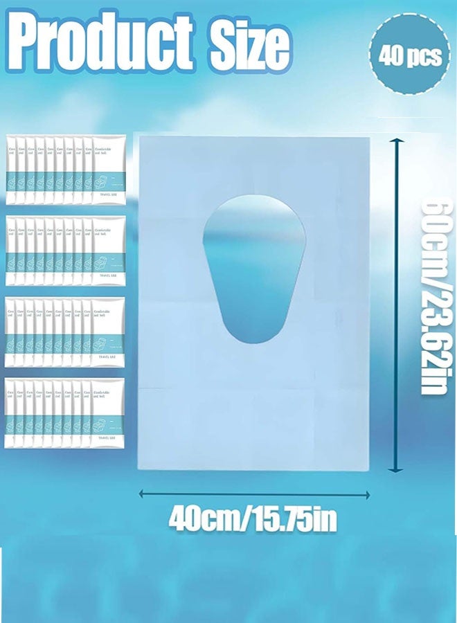 40 Pack Toilet Seat Covers Disposable, 40x60cm Portable Waterproof Toilet Liners Travel Seat Cover, Individually Packaged for Easy Carry, Suitable for Travel Accommodations and Public Restrooms - Image 2