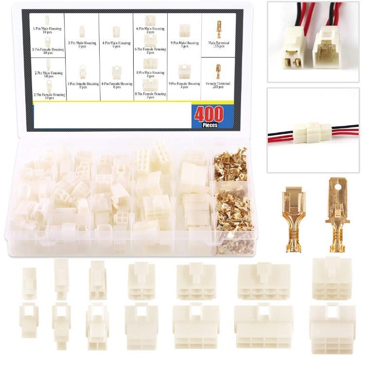 400PCS 1234689 wire connector male and female socket plug and curl wire Joint Assembly 1-9P 