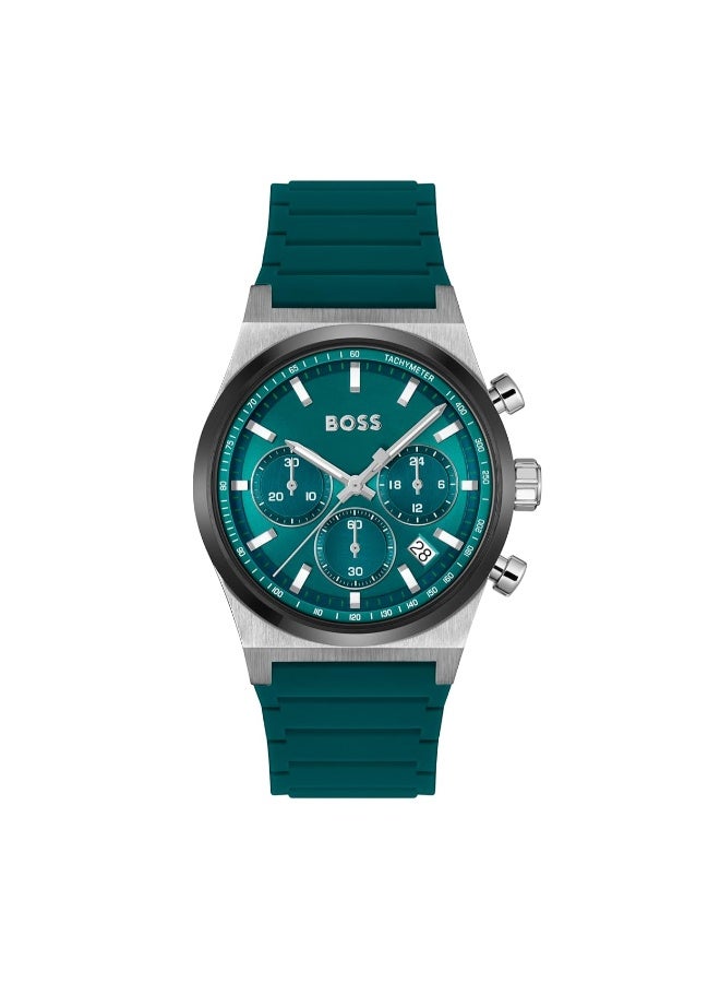 HUGO BOSS WATCH ROUND CHRONOGRAPH MEN'S GREEN CASE WATCH - 1514244 - Image 1