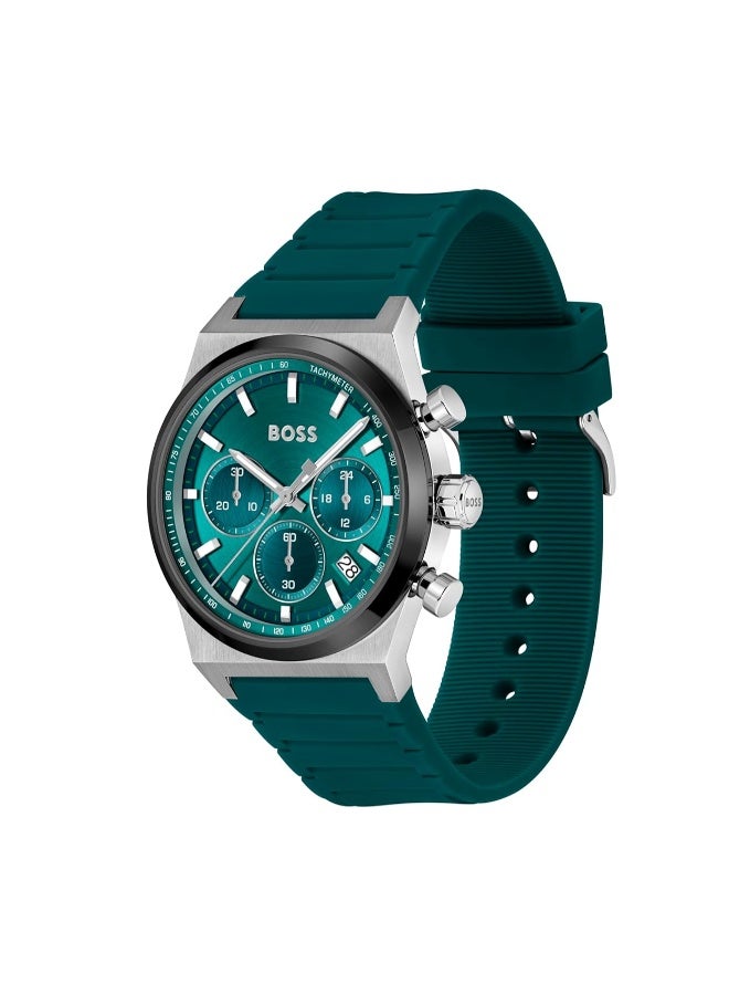 HUGO BOSS WATCH ROUND CHRONOGRAPH MEN'S GREEN CASE WATCH - 1514244 - Image 2