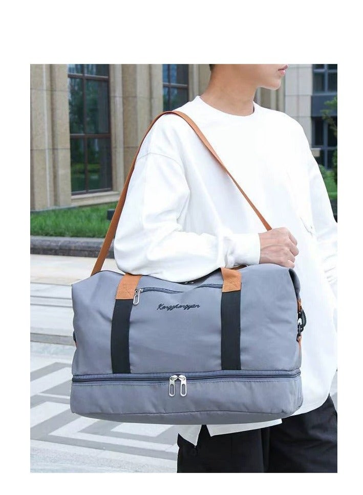 Lang Mu Large Capacity Tote Bags Travel Dry Wet Gym Bag for Women Men Fitness Swimming Polyester - Image 1