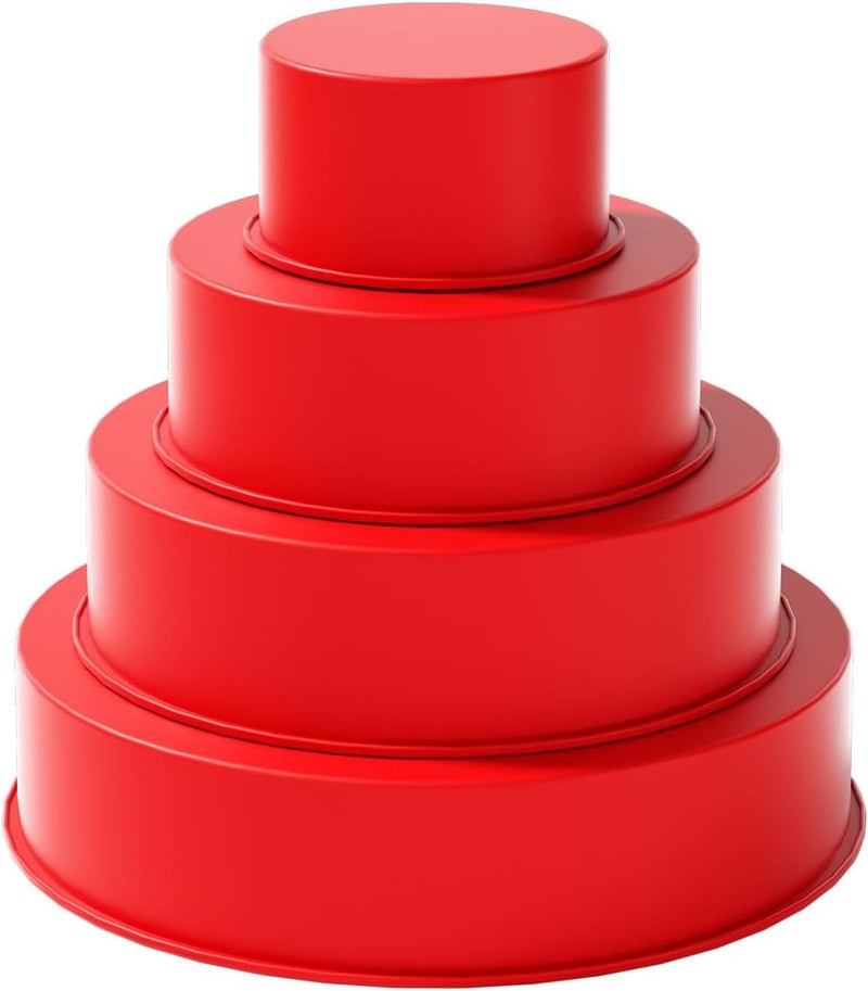 saphe 4 packs Silicone Cake Pans, Nonstick Silicone Round Cake Molds for baking, silicone bakeware sets for Cakes, Cheese Cakes and Chocolate Cake (4+6+8+10inch) - Image 1