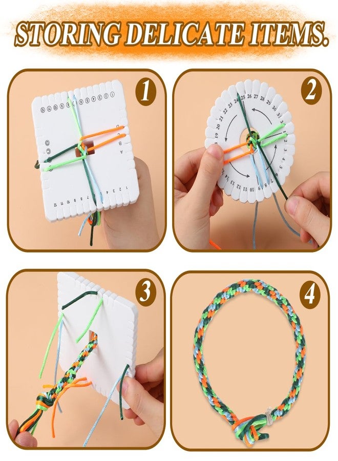 كالوري مجموعة أدوات الخياطة اليدوية من كالوري، 12 قطعة، أقراص كوميهيمو، أدوات صنع الأساور، قرص خرز مربع، قرص كوميهيمو، صينية نول كوميهيمو، طبق مربع أبيض دائري من مادة إيفا للطلاب - Image 4