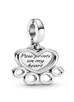 Pandora Violet PANDORA Heart and Paw Print Pendant in 925 Silver  - Image 1