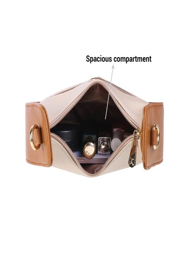 Mochi Women's Beige Stylish Faux Leather Sling Bag (66-489) - Image 5
