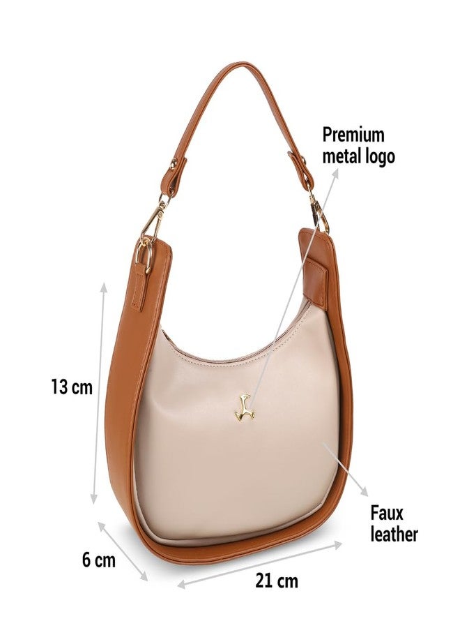 Mochi Women's Beige Stylish Faux Leather Sling Bag (66-489) - Image 3
