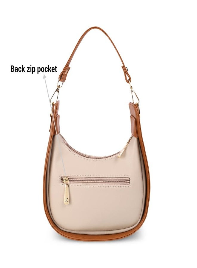 Mochi Women's Beige Stylish Faux Leather Sling Bag (66-489) - Image 4