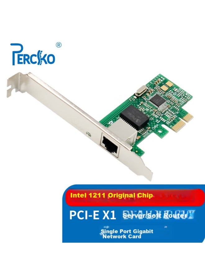 Percko Intel I211 Chip Pci-E X1 Desktop Gigabit Network Card Computer Wired Network Card Support I210 Network Card Vlan Network Aggregation Linux - Image 1