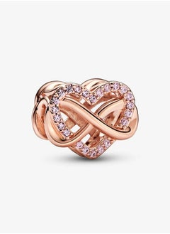 PANDORA Sparkling Infinity Pink Heart Charm  - Image 1