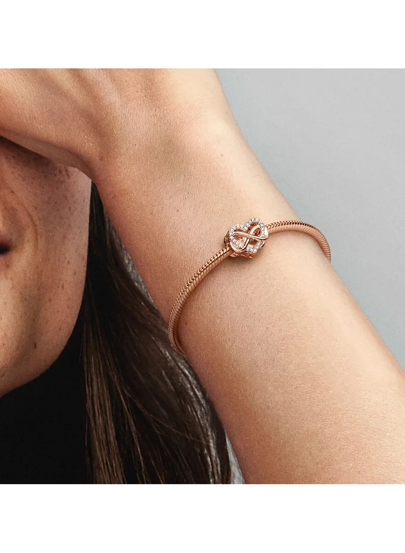 PANDORA Sparkling Infinity Pink Heart Charm