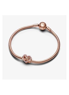 PANDORA Sparkling Infinity Pink Heart Charm  - Image 4